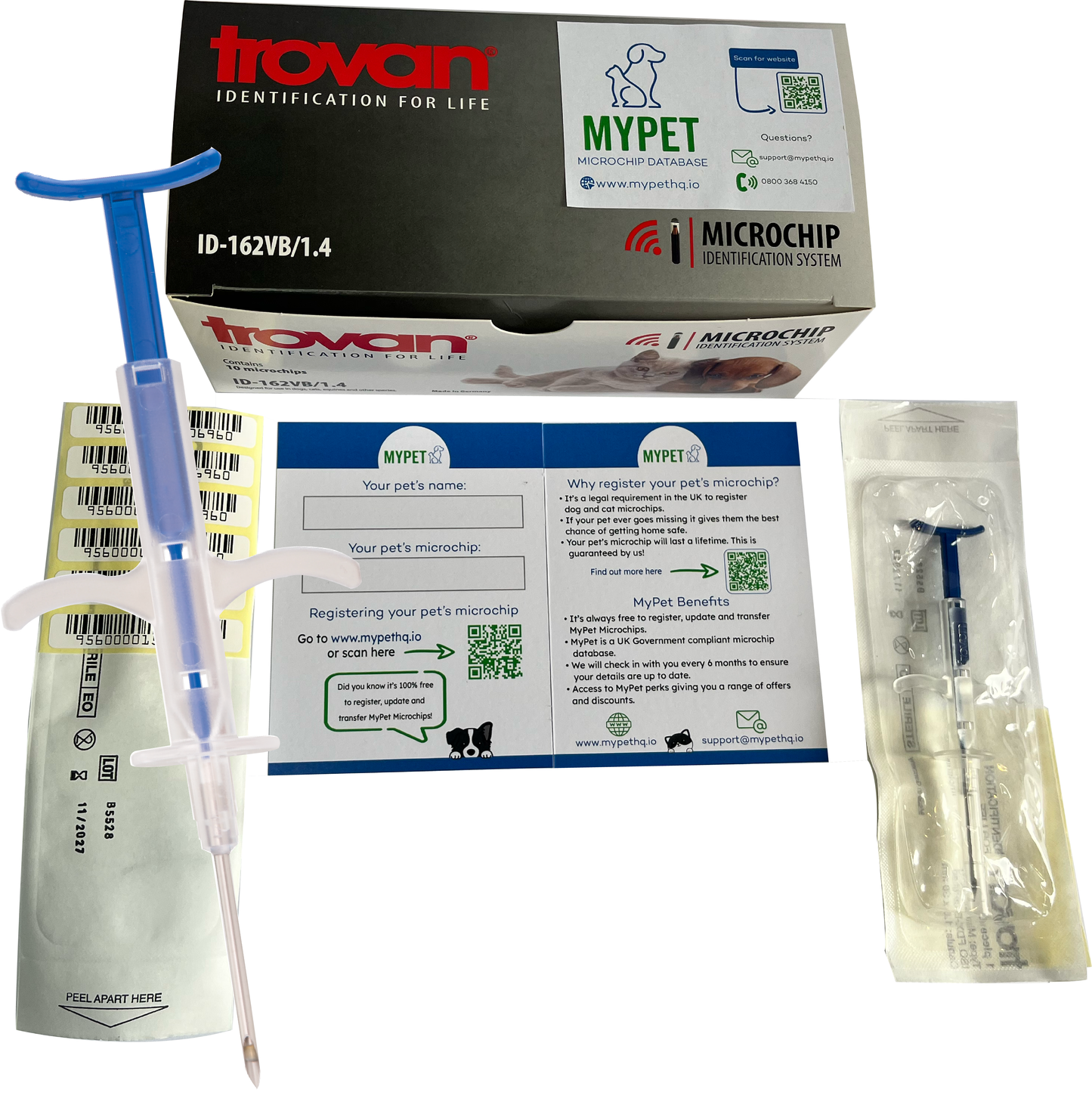 Trovan Mini Microchips - Single use syringe