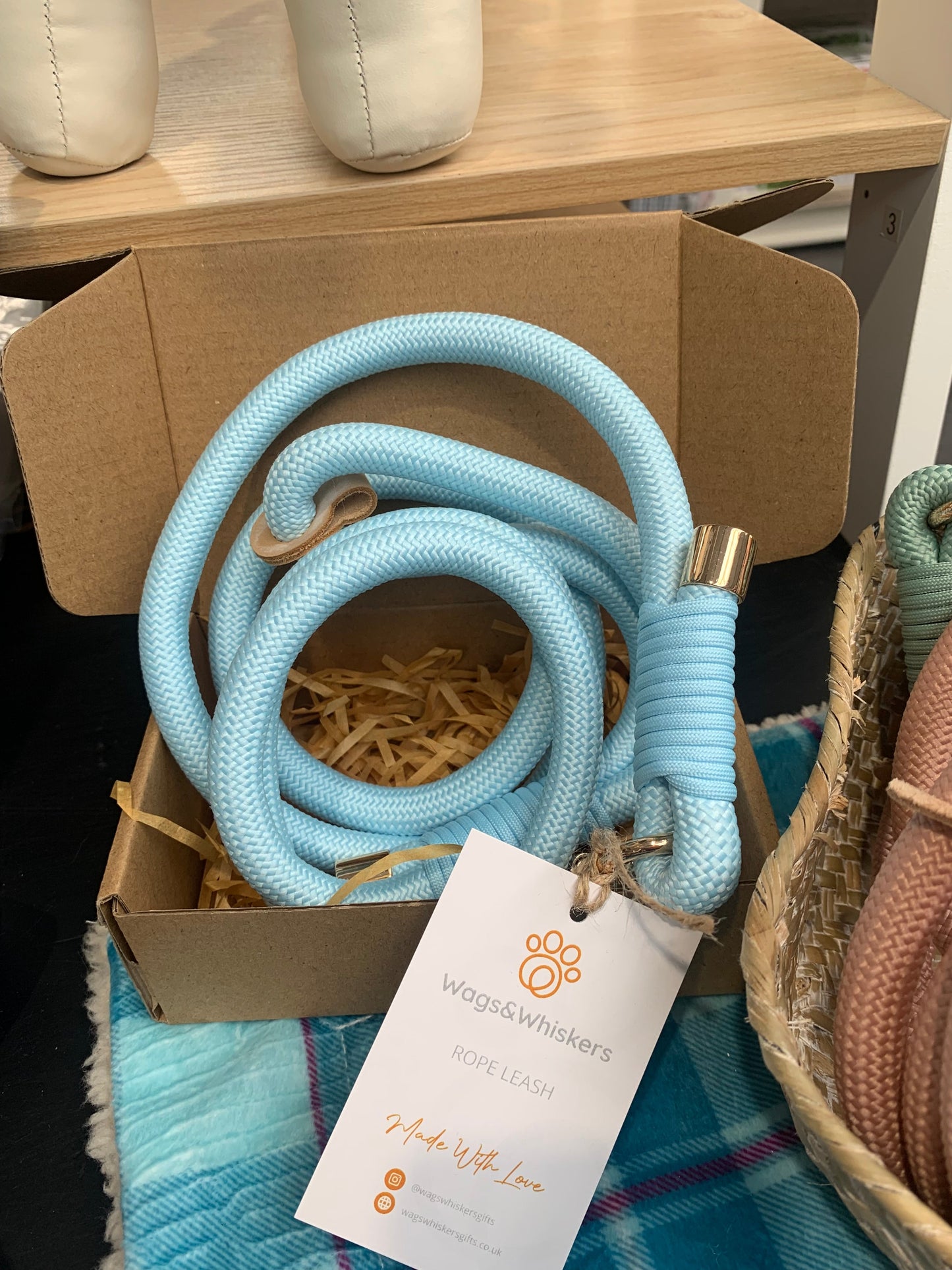 Powder Blue Rope Leash