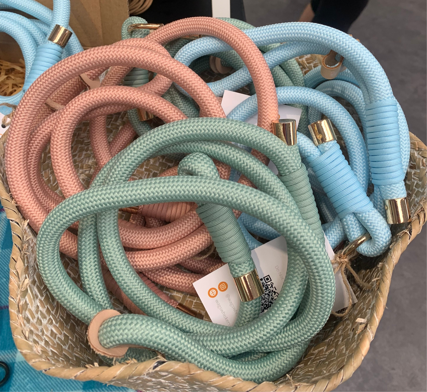 Powder Blue Rope Leash