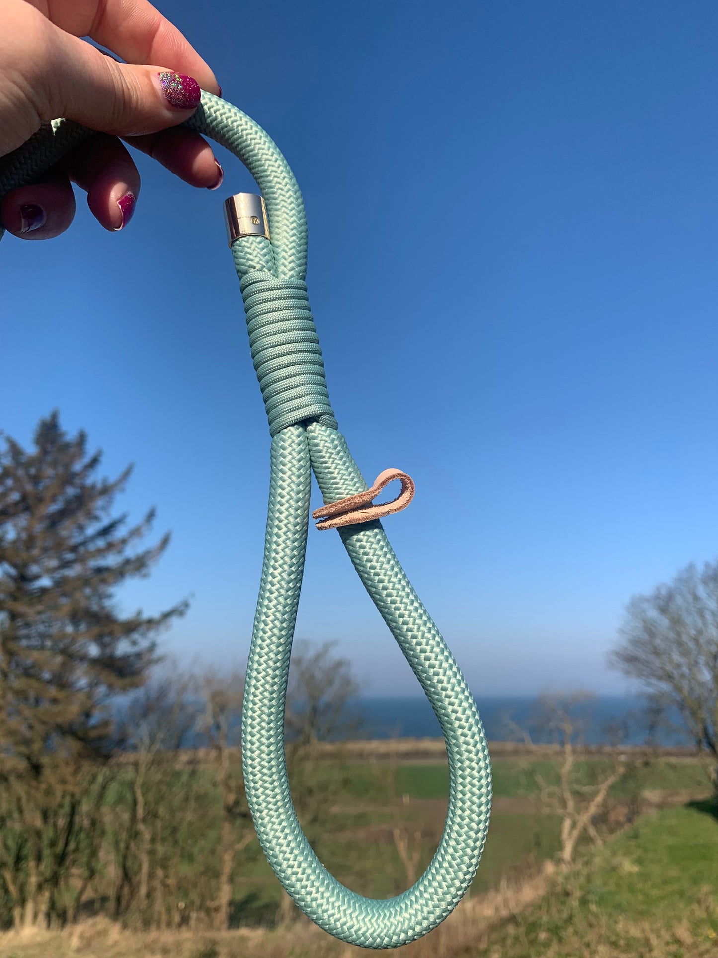 Soft Green Rope Dog Leash