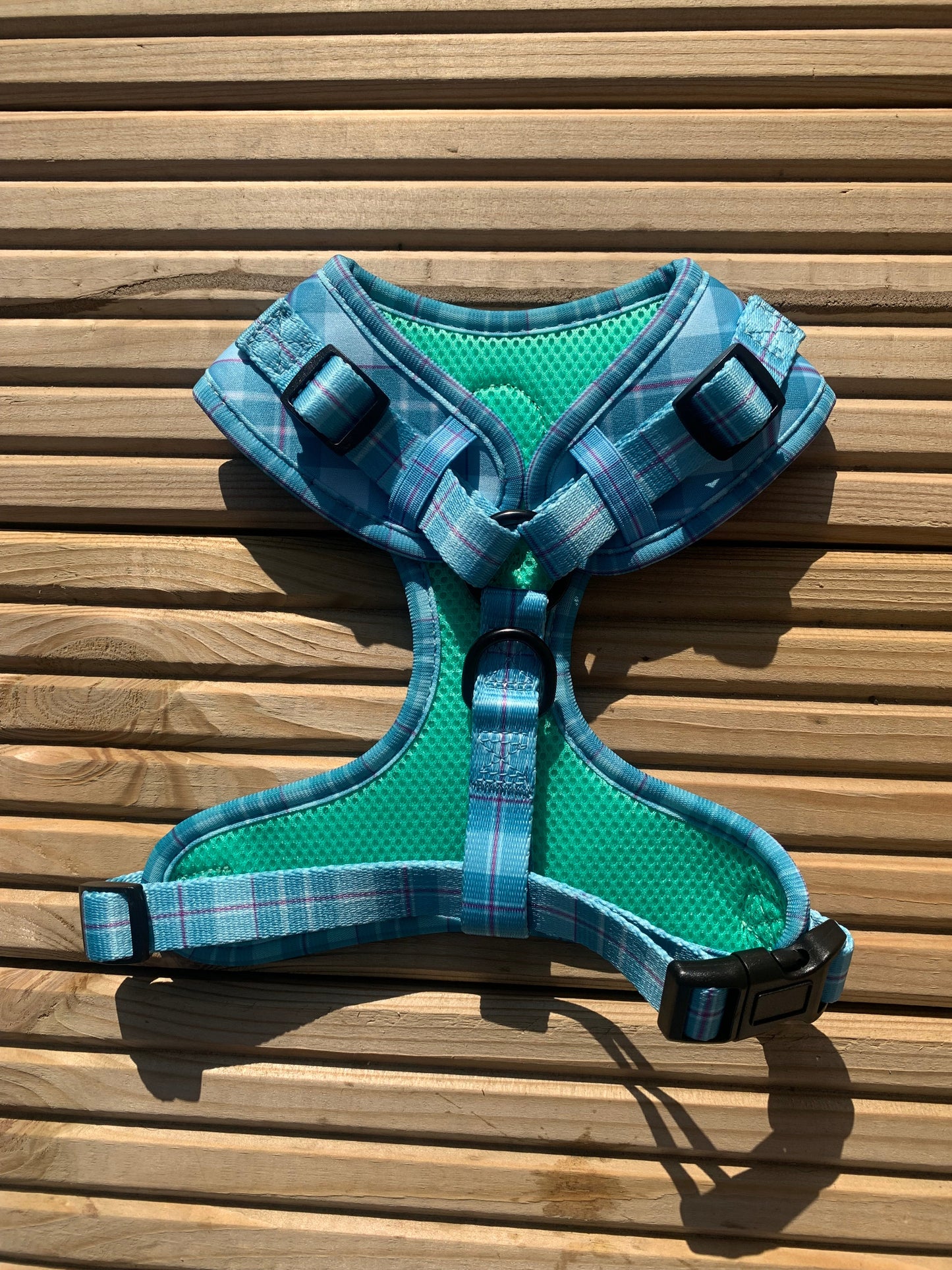 Turquoise Tartan Dog Harness