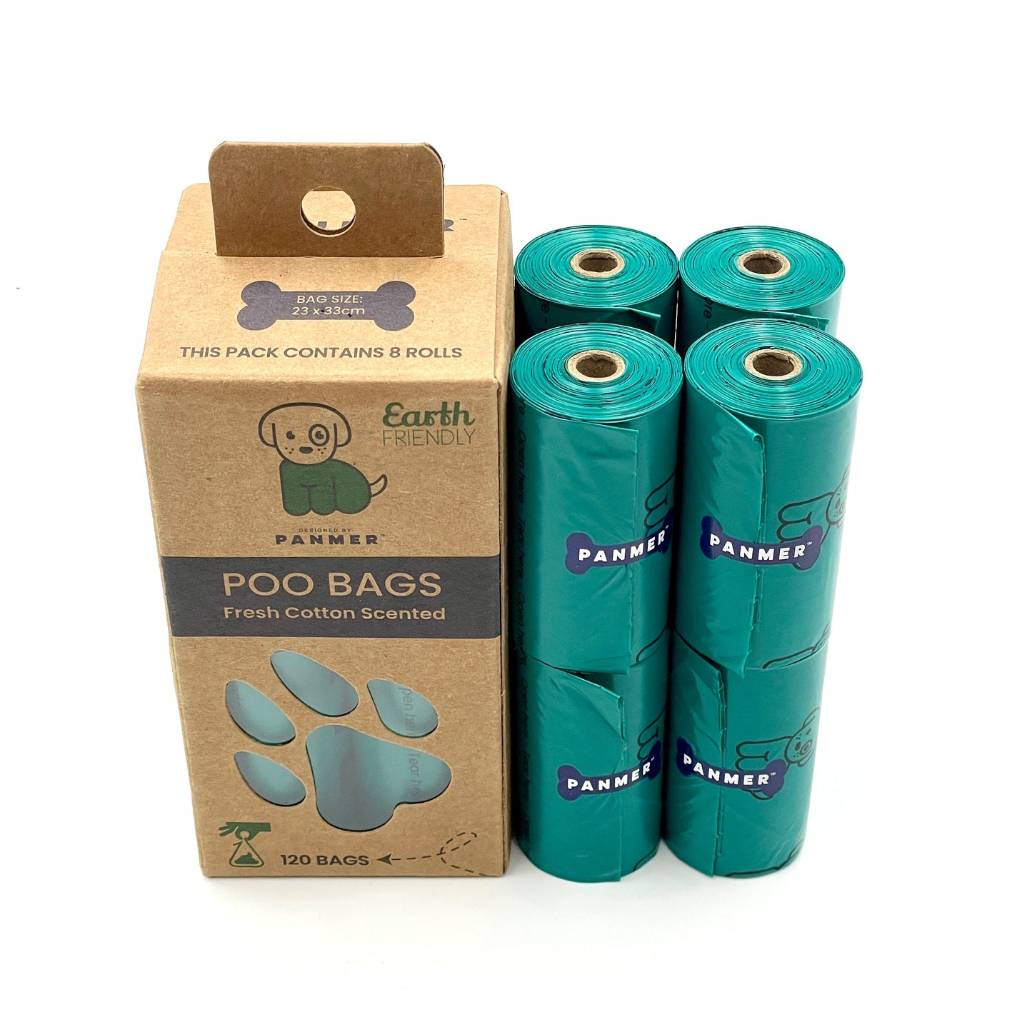 Dog Poo Bags Super Strong, Leak Proof, Fresh Cotton Scented Rolls (120 Bags)