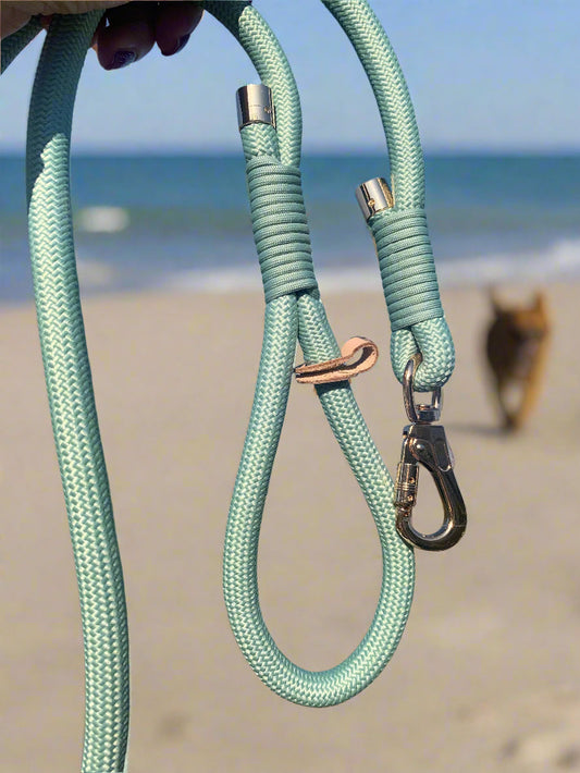 Soft Green Rope Dog Leash